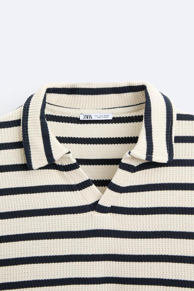 TEXTURED STRIPED POLO Product Image