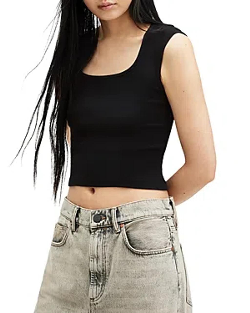 Tamir Rib Crop Tank In Black Product Image