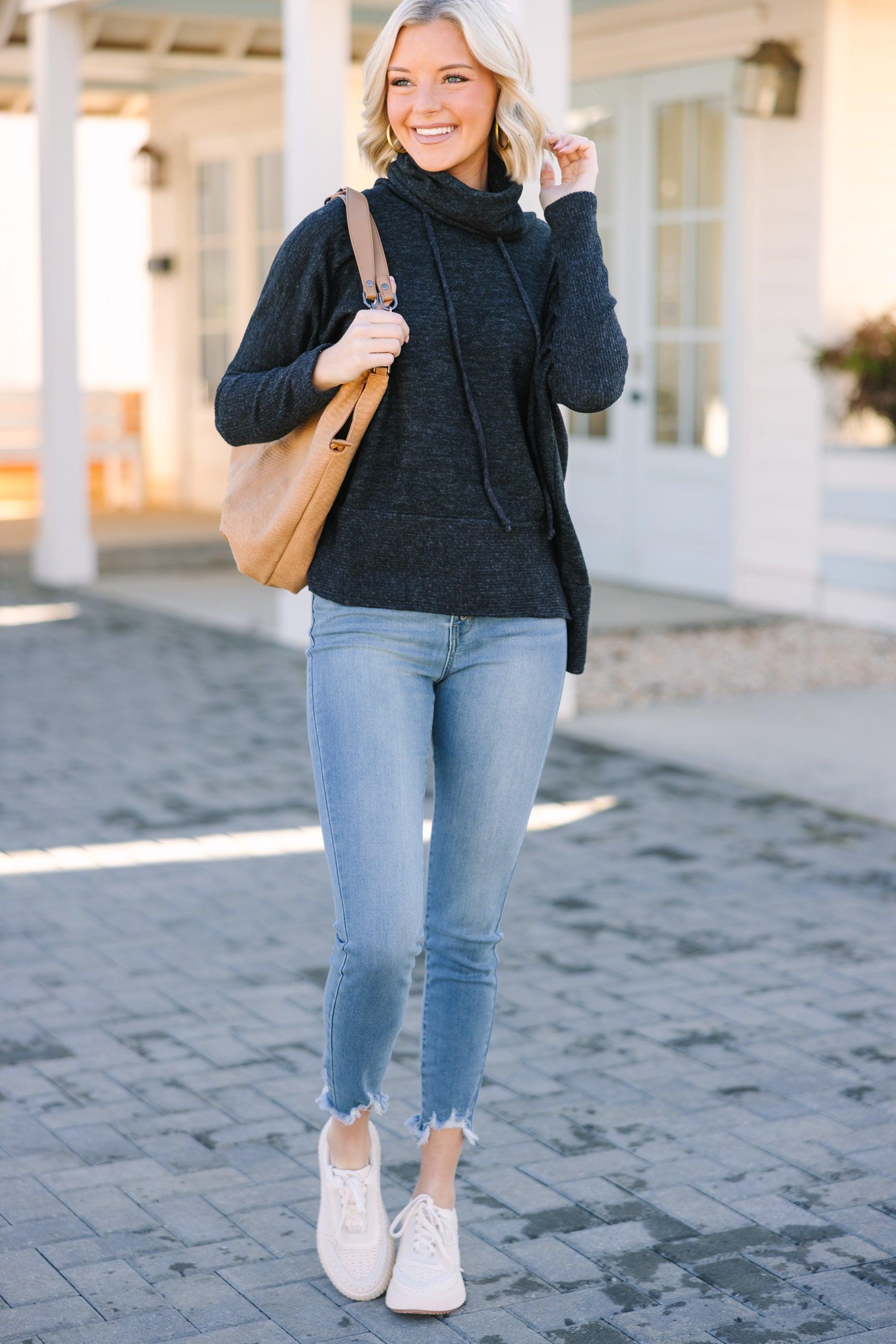 Realized Fun Charcoal Gray Turtleneck Tunic Female Product Image