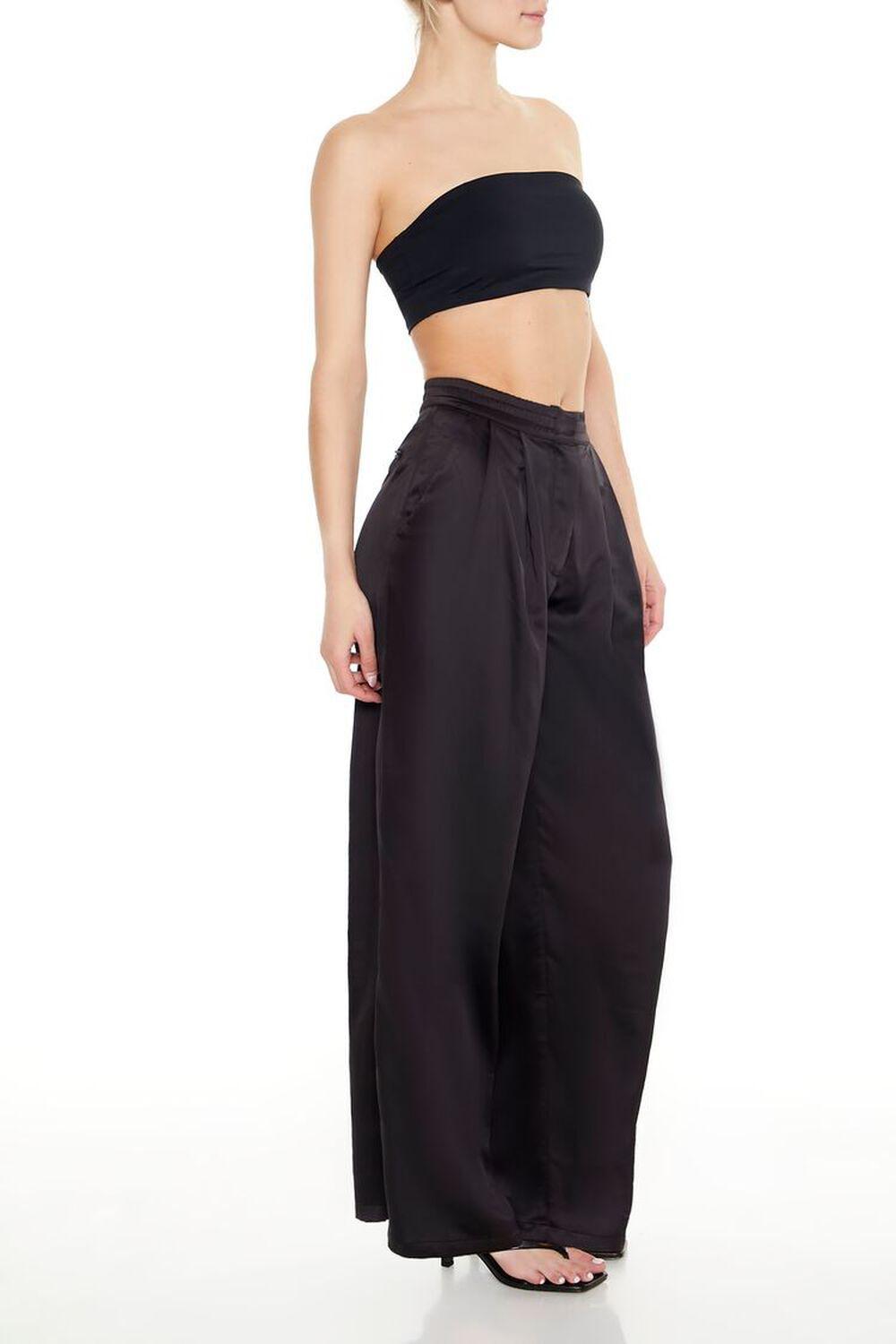 Satin Mid-Rise Trouser Pants | Forever 21 Product Image