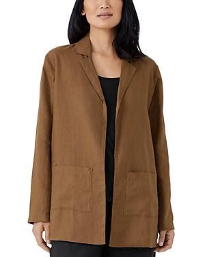 Eileen Fisher Linen Notch Collar Long Blazer Product Image