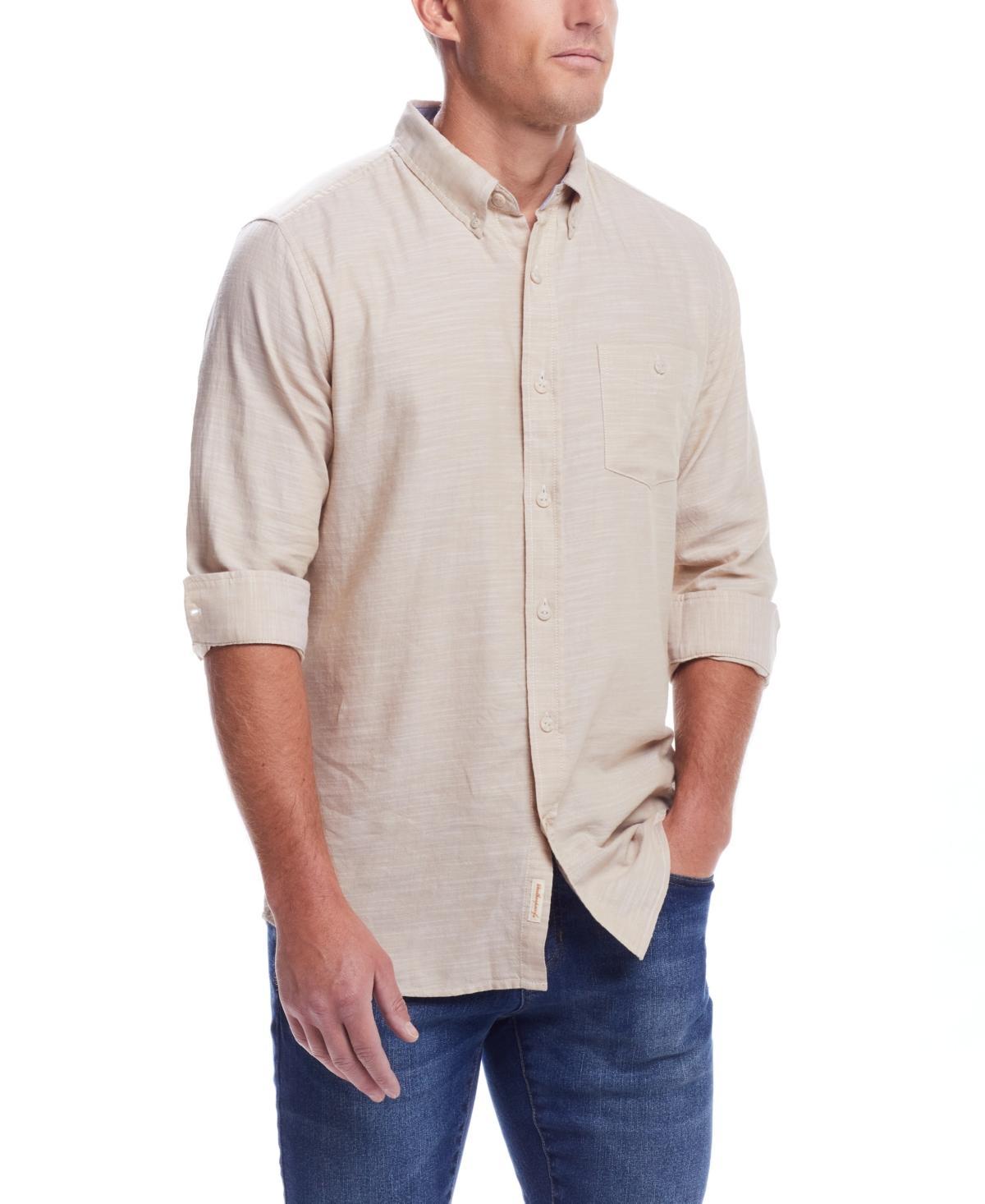 Men's Long Sleeve Solid Cotton Twill Shirt Product Image