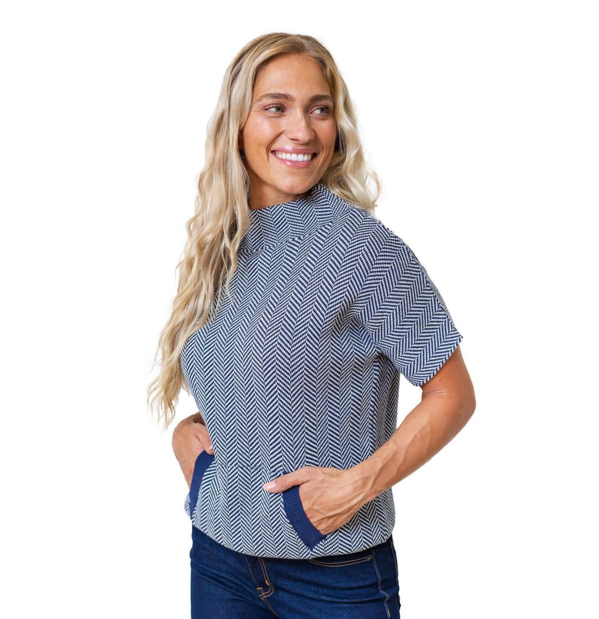 Hope & Henry Womens Short Sleeve Mock Neck Sweater Product Image