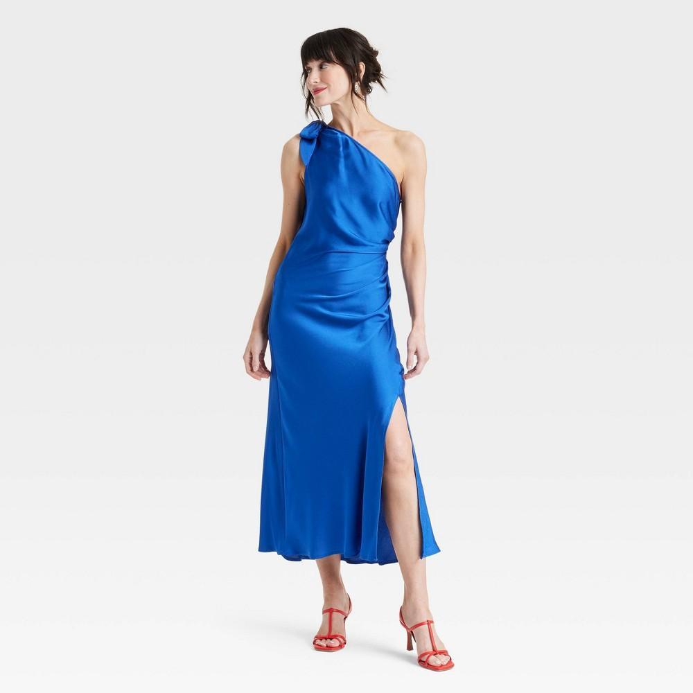 Womens One Shoulder Midi Dress - A New Day Blue XS Product Image