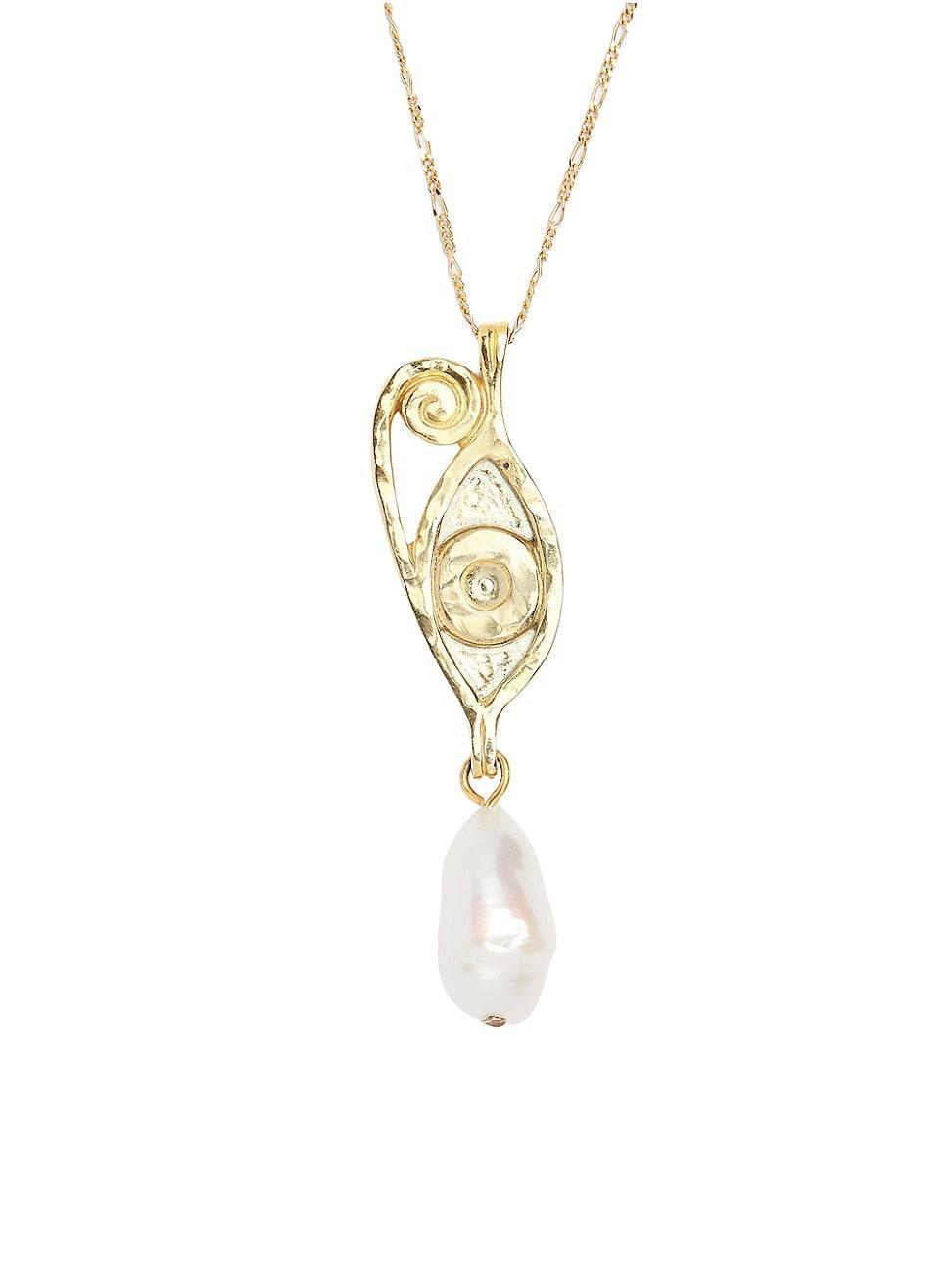 Womens Golden Ayla Pearl Necklace Product Image