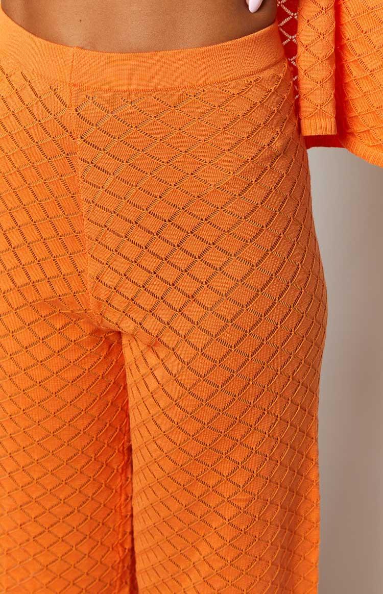 Zaida Orange Knit Pants Product Image