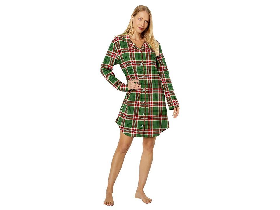 Little Blue House by Hatley Country Christmas Plaid Flannel Nightdress Women's Pajama Product Image