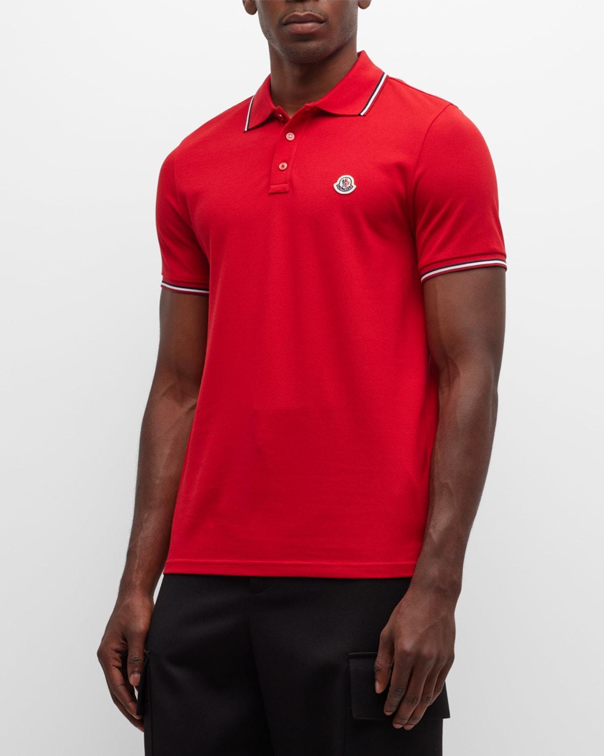 Moncler Tipped Logo Embossed Cotton Piqu Polo Product Image