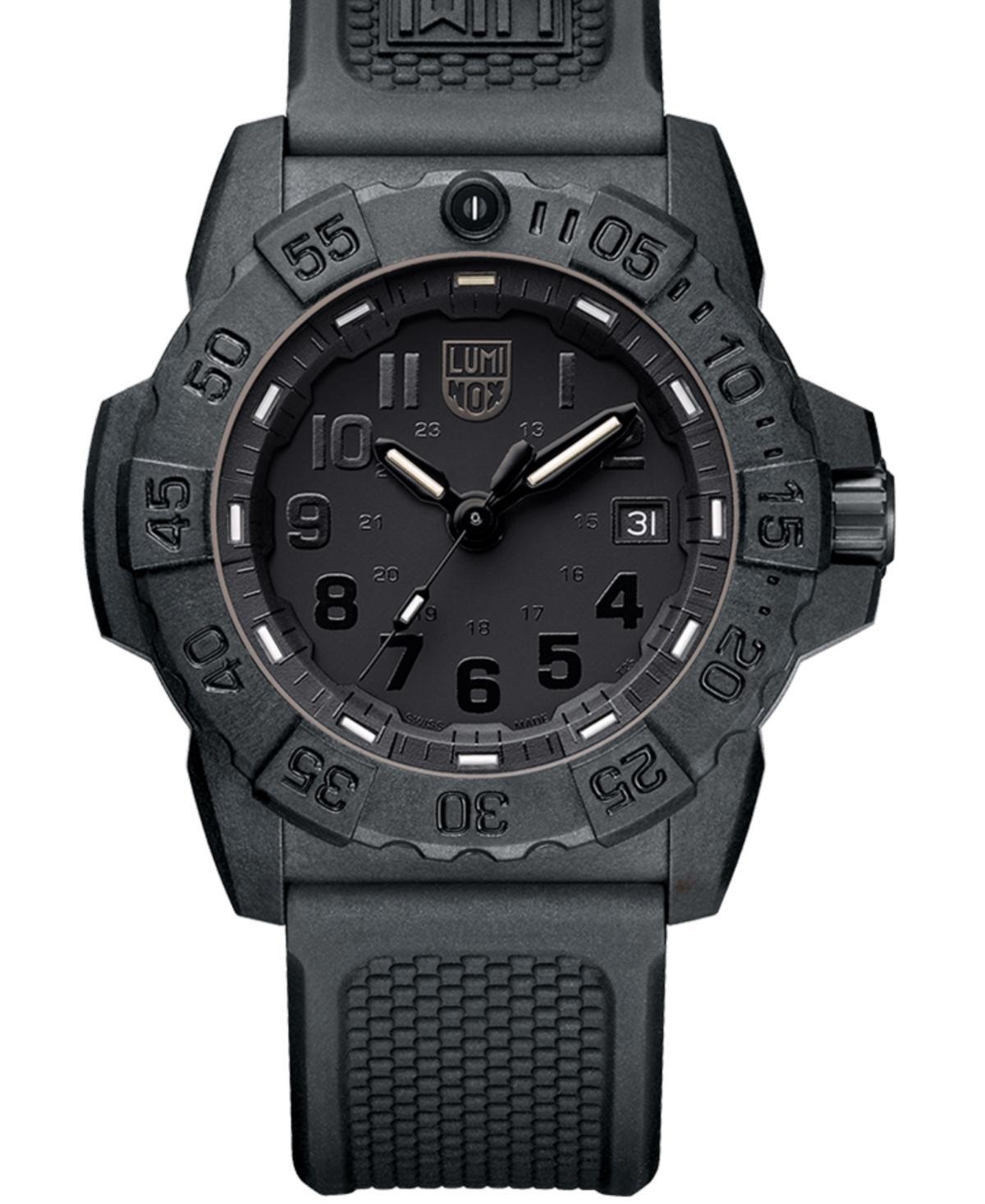 Luminox Mens Swiss Navy Seal Military Dive Black Rubber Strap Watch 45mm Product Image