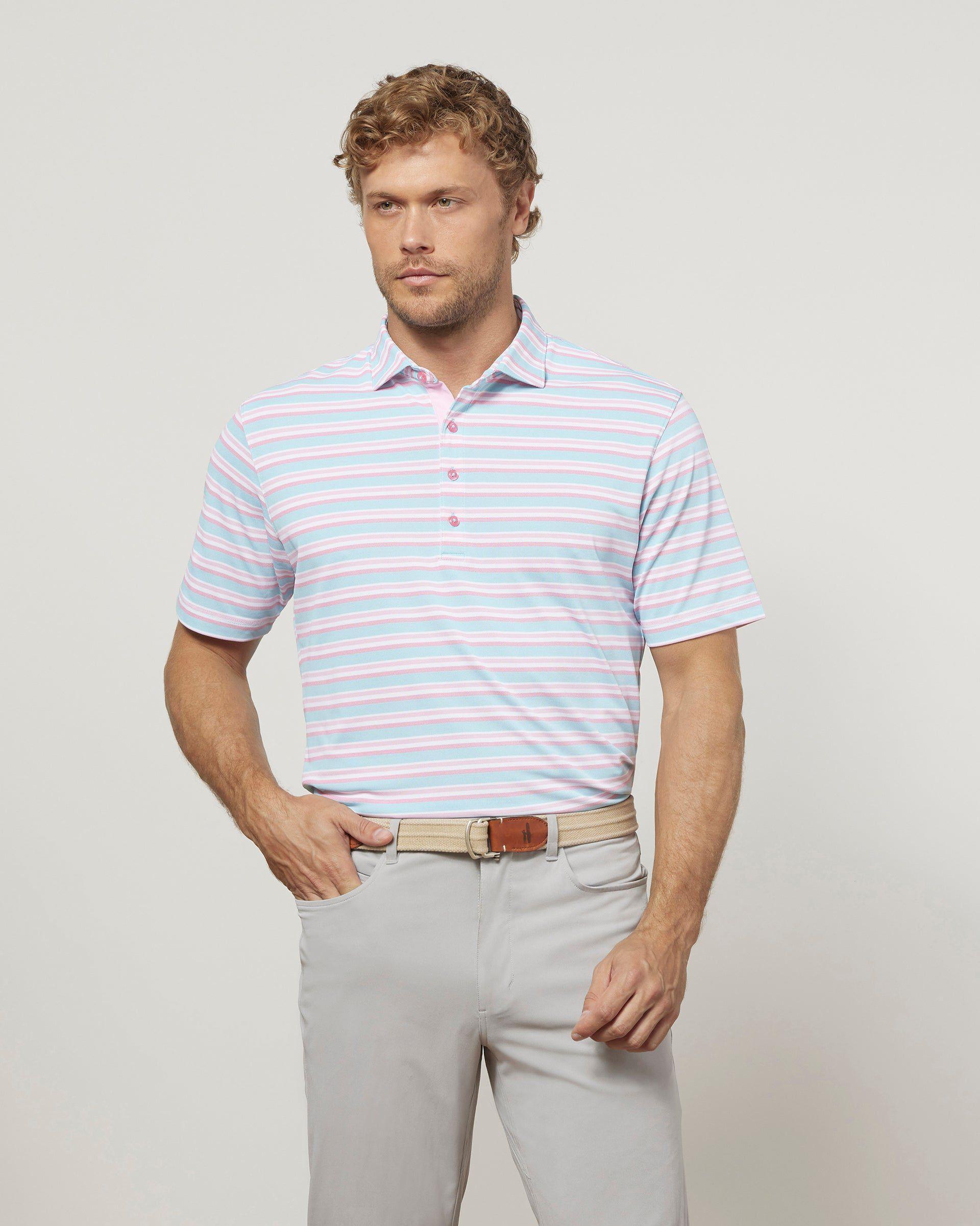 johnnie-O Fez Striped Mesh Performance Polo Product Image