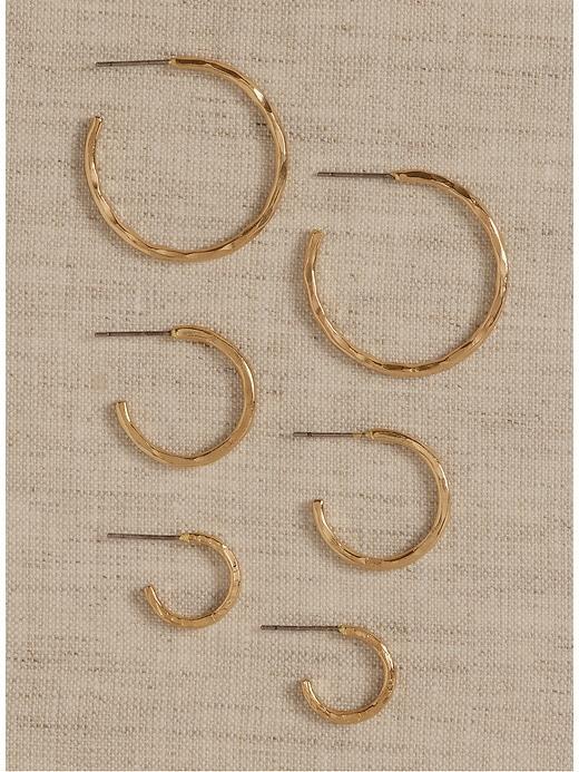 Textured Hoops Set Of 3 by Aureus + Argent Product Image