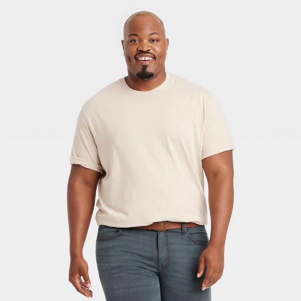 Mens Big & Tall Every Wear Short Sleeve T-Shirt - Goodfellow & Co Oatmeal 3XLT Product Image