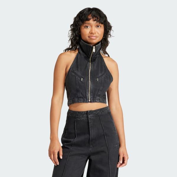 Fashion Montreal Denim Cropped Vest Product Image