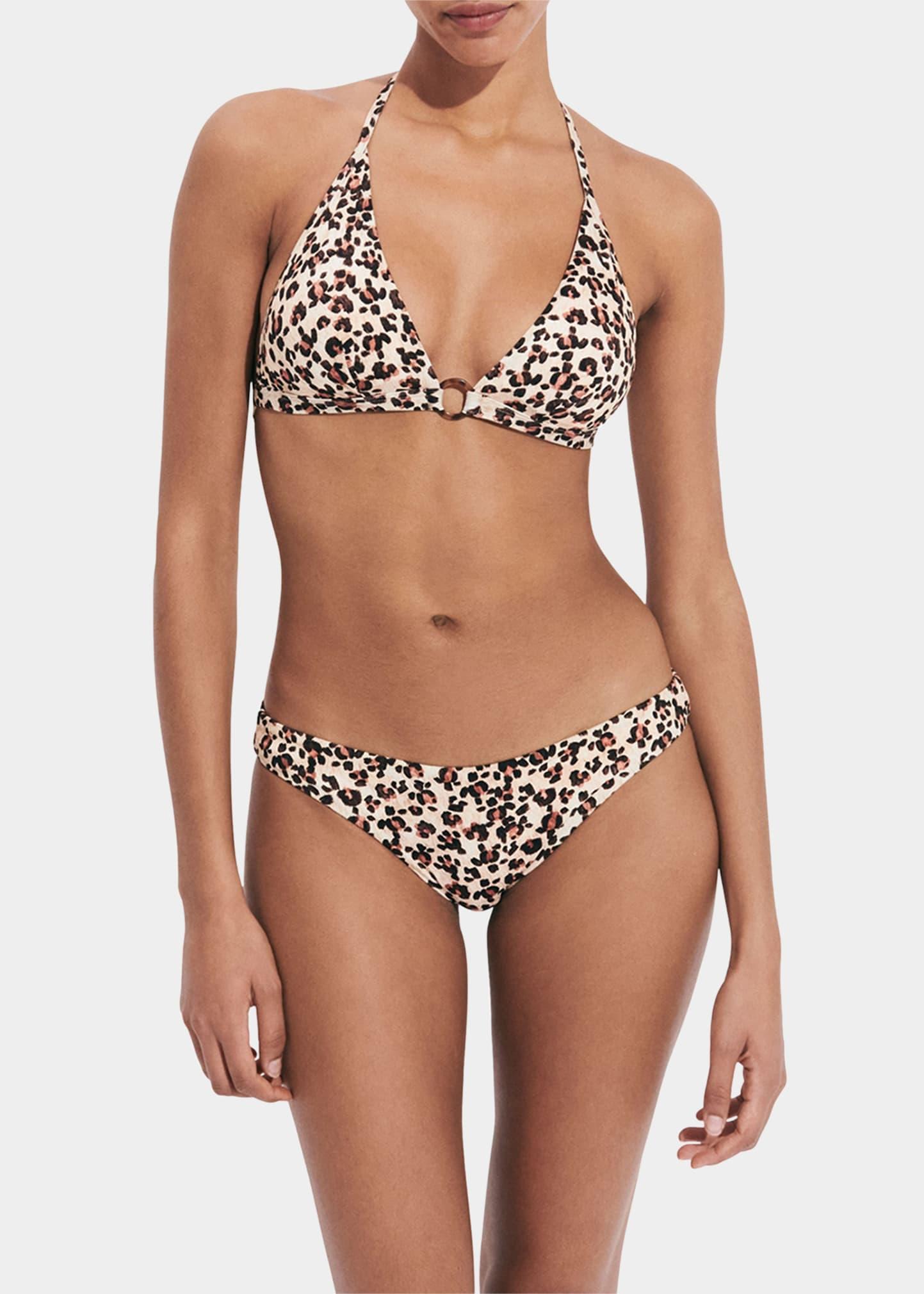 Womens Turtles Leopard String Bikini Top Product Image