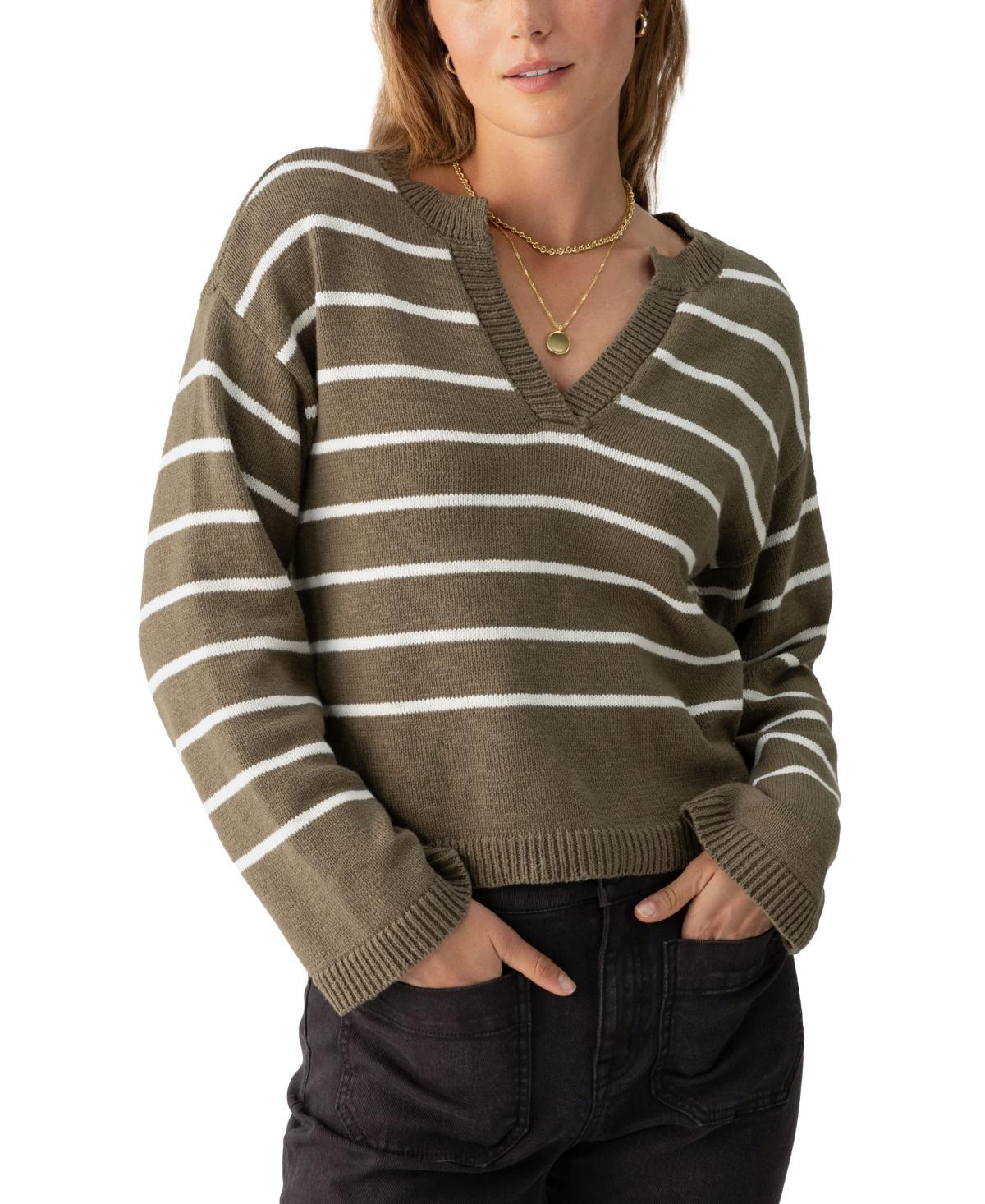 Sanctuary Womens Chill Vibes Striped Cotton Pullover Sweater Product Image