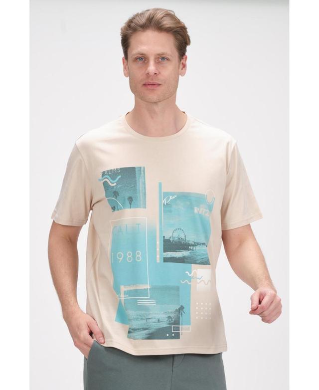 Ron Tomson Mens Modern Print Fitted Cali T-shirt Product Image