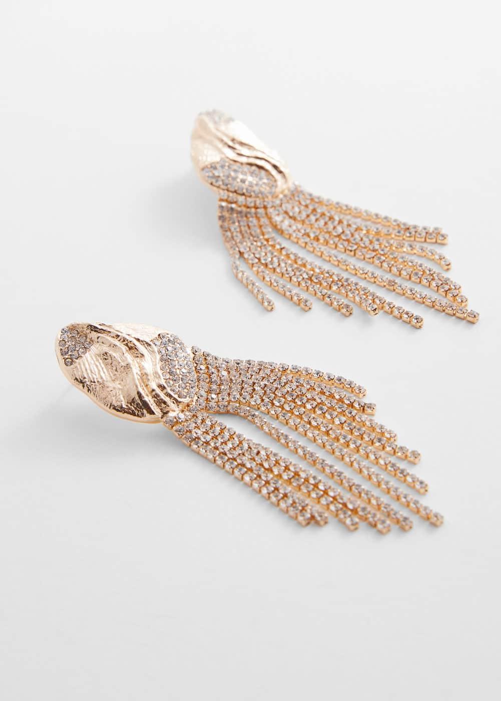 MANGO - Crystal waterfall earrings - One size - Women Product Image