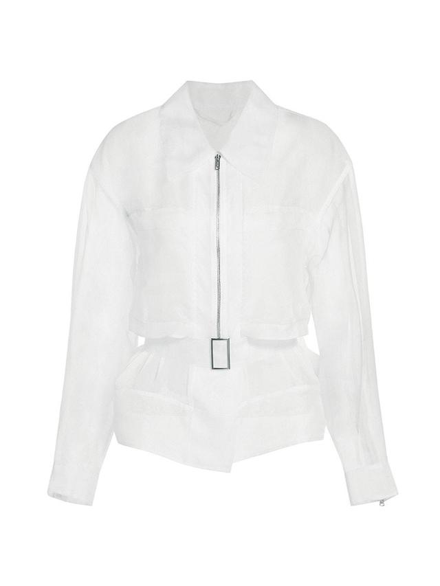 Womens Cotton Organza Utility Jacket Product Image