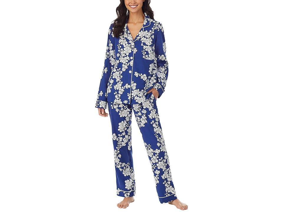 BedHead Pajamas Navy Shadow Blossom Organic Cotton Classic Pajamas Product Image