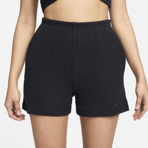 Nike Womens Nike Chill Knit Rib 3 Short - Womens Black/Black Product Image