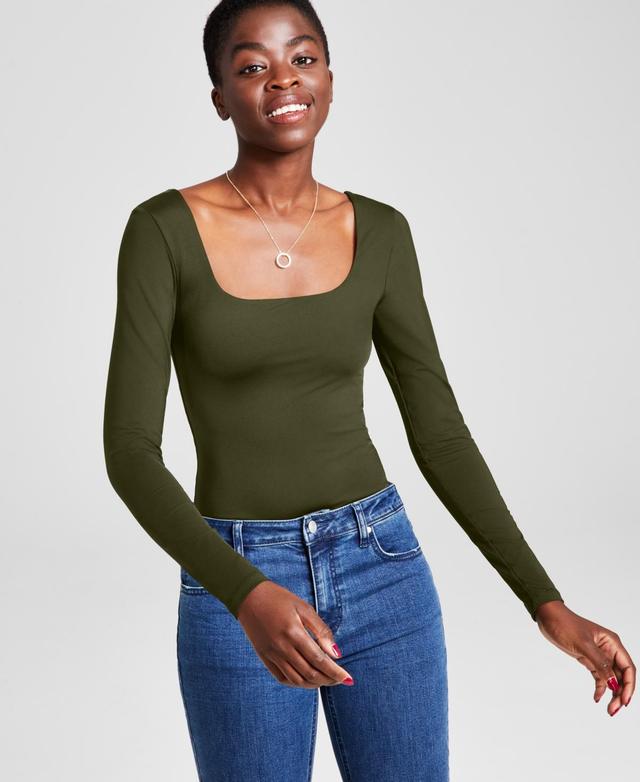 And Now This Womens Square-Neck Long-Sleeve Bodysuit, Created for Macys Product Image