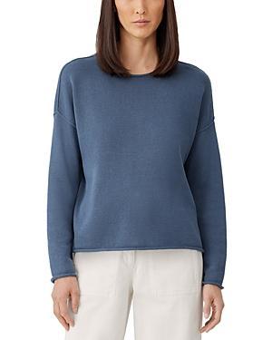 Womens Crewneck Cotton-Blend Pullover Sweater Product Image