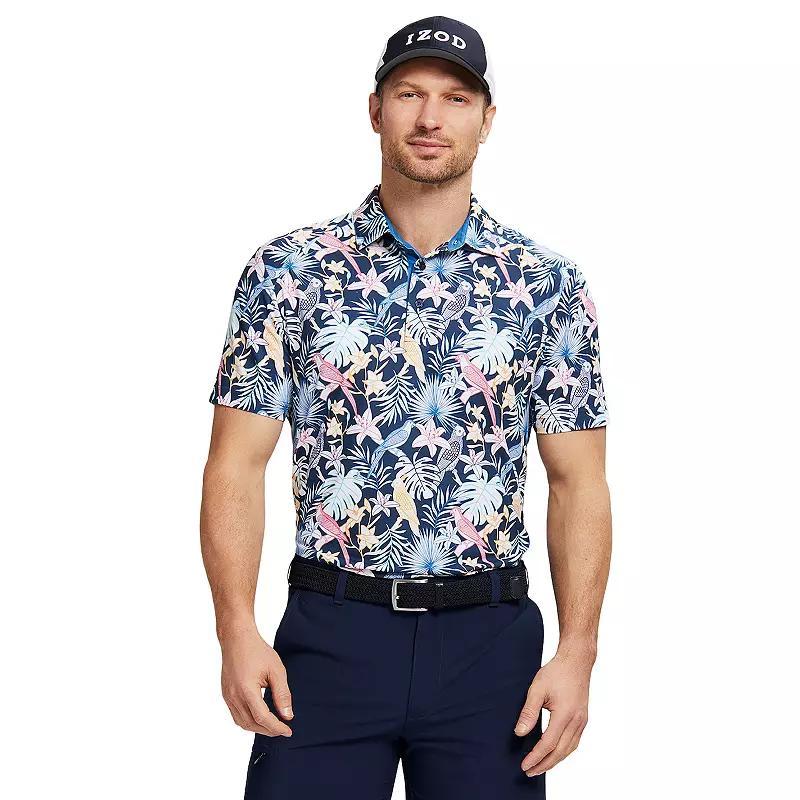 Mens IZOD Printed Golf UPF 50 Polo Blue Blazer Product Image