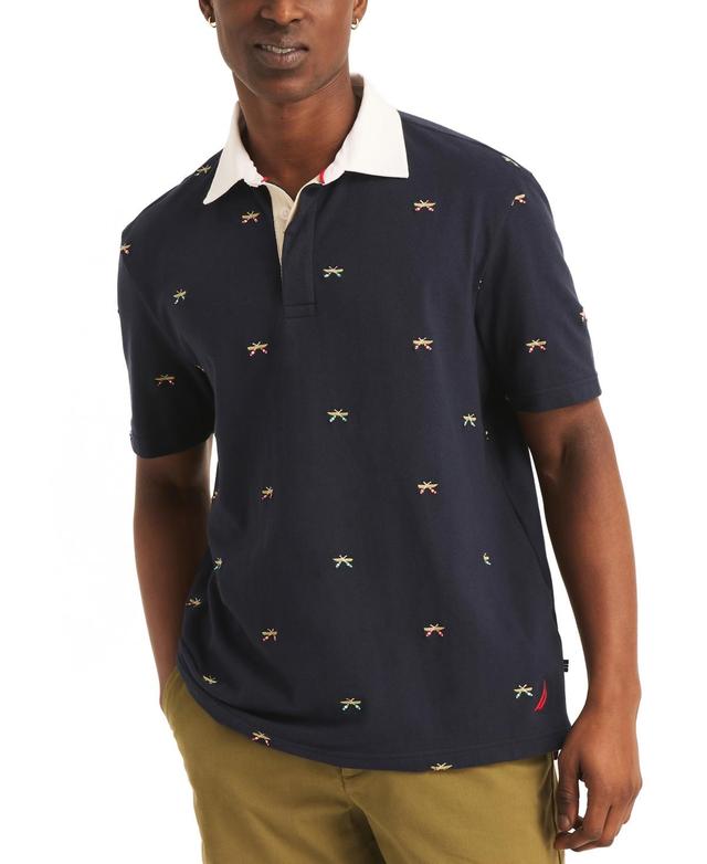 Nautica Mens Classic-Fit Paddle-Print Polo Shirt Product Image