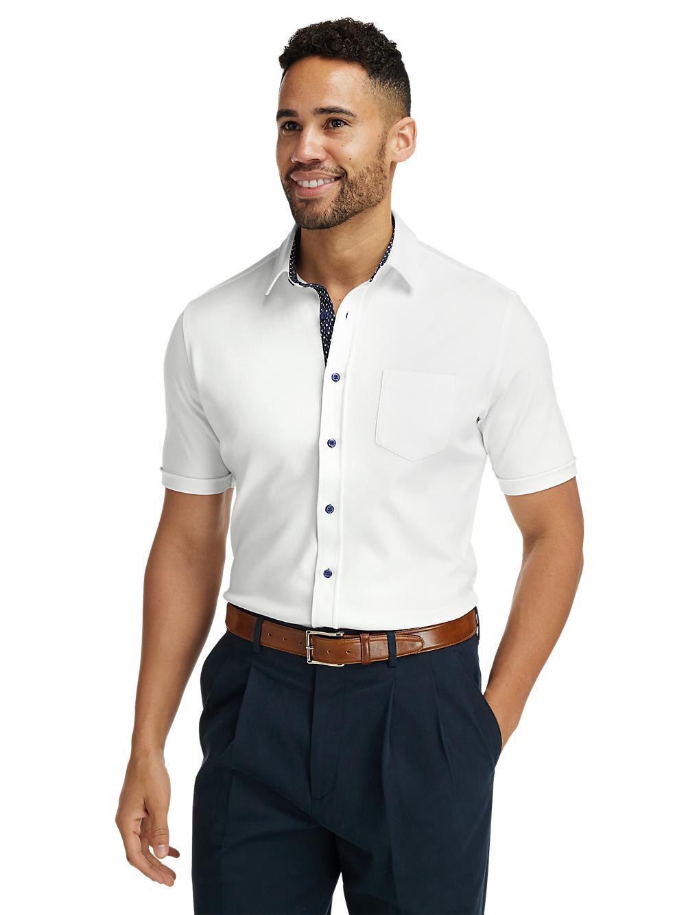 Cotton Button Front Polo - White Product Image