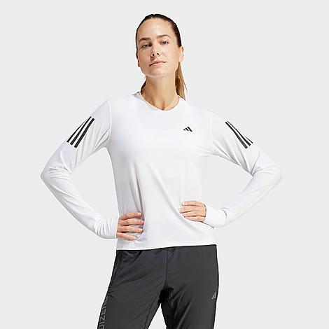 adidas Own The Run Long Sleeve Tee Preloved Fig S24 XL Womens Product Image