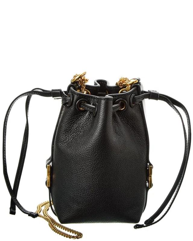 Marcie Micro Leather Bucket Bag In Black Product Image