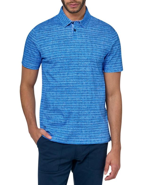 Brooklyn Brigade Mens Slim-Fit Wrinkle-Free Stripe Mercerized Cotton Polo Shirt - Navy Product Image