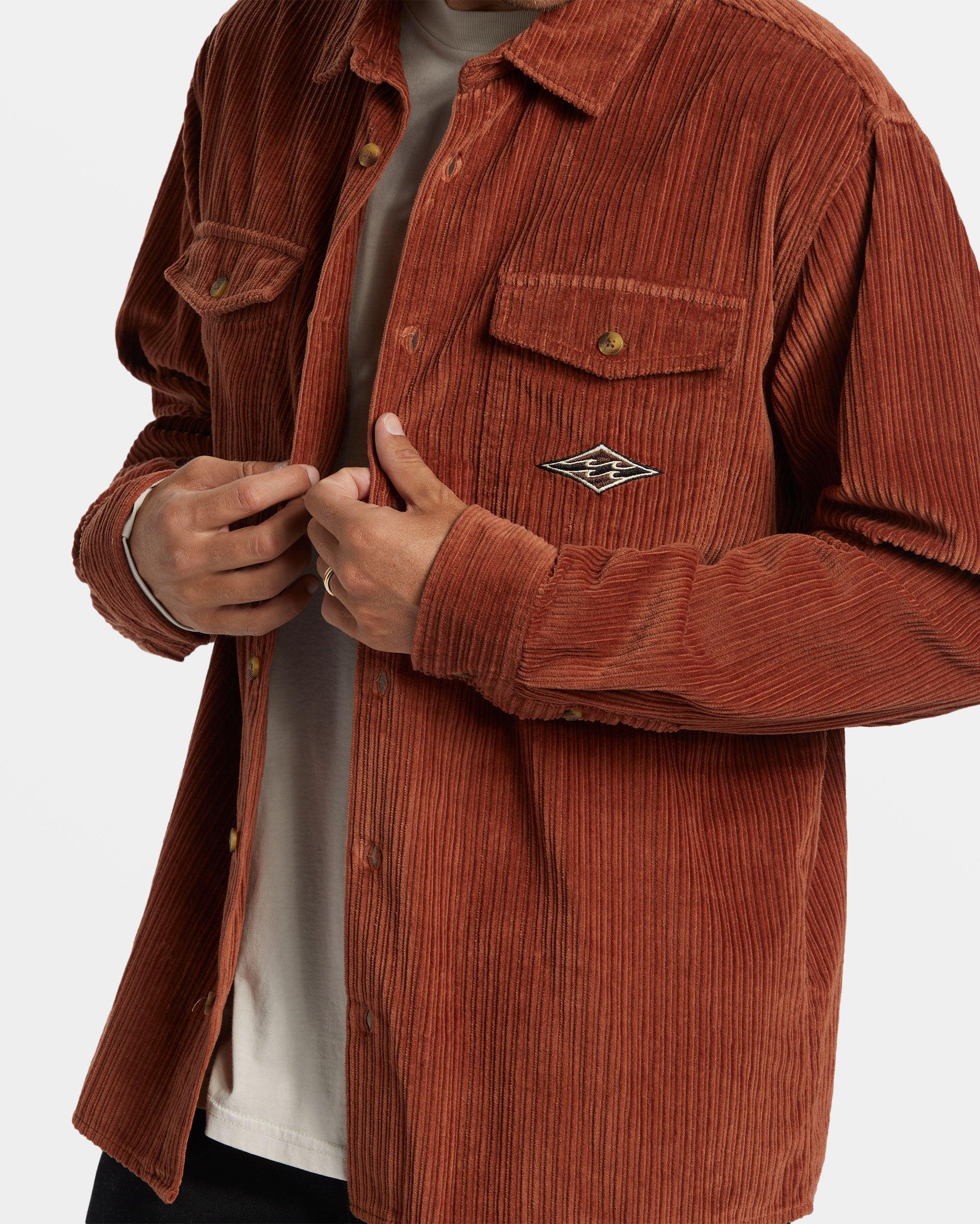 Bong Days Long Sleeve Cord Shirt - Rust Male Product Image