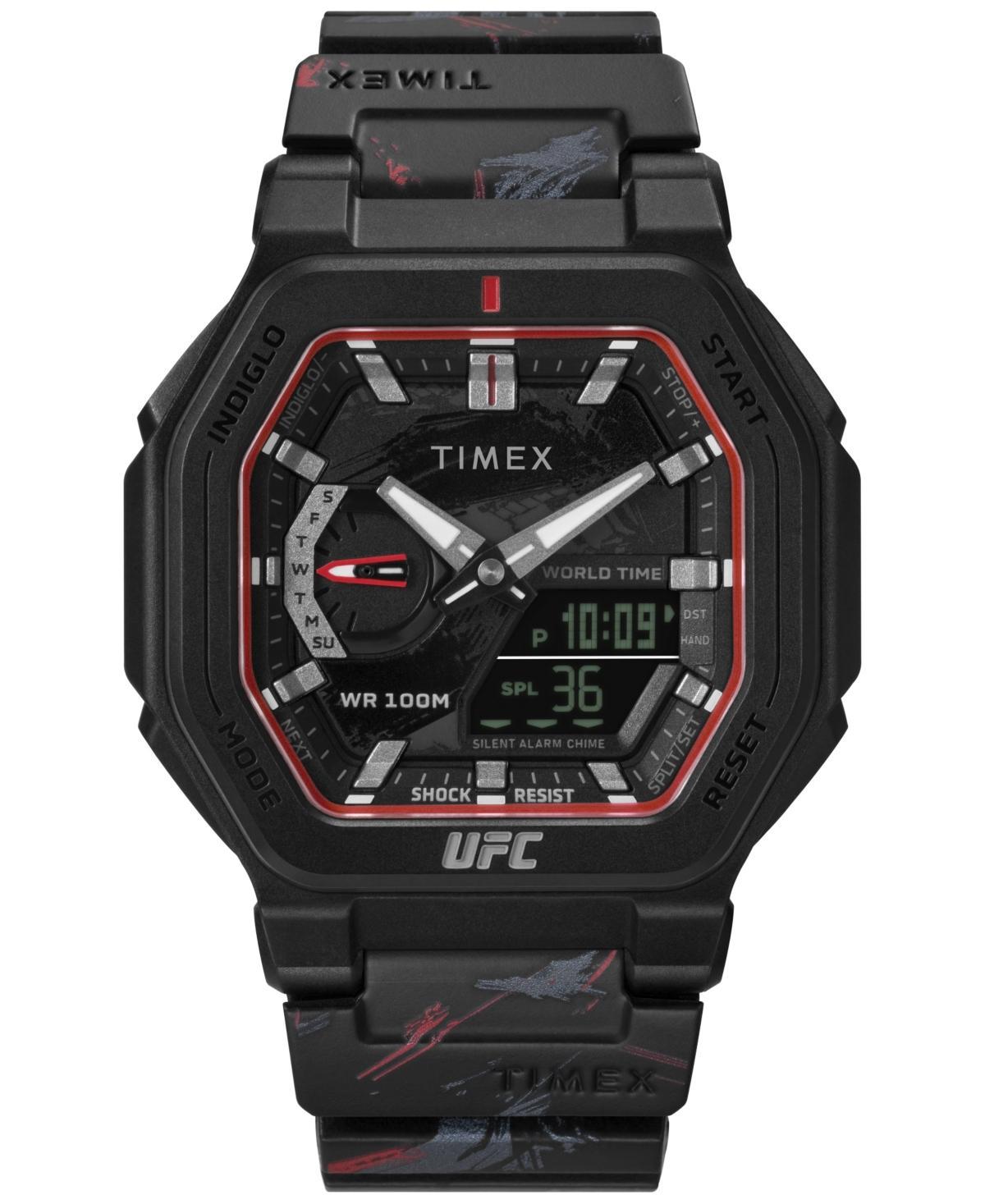 Timex Ufc Mens Colossus Analog-Digital Black Polyurethane Watch, 45mm - Black Product Image