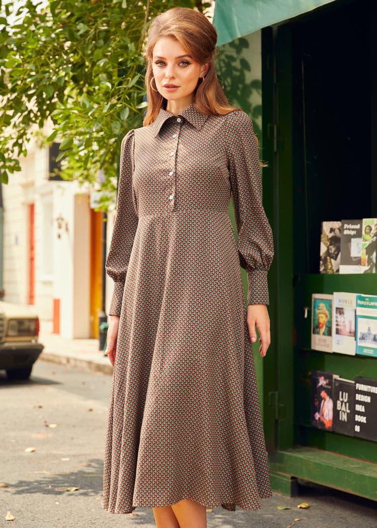 Chestnut Charm Midi Dress Product Image