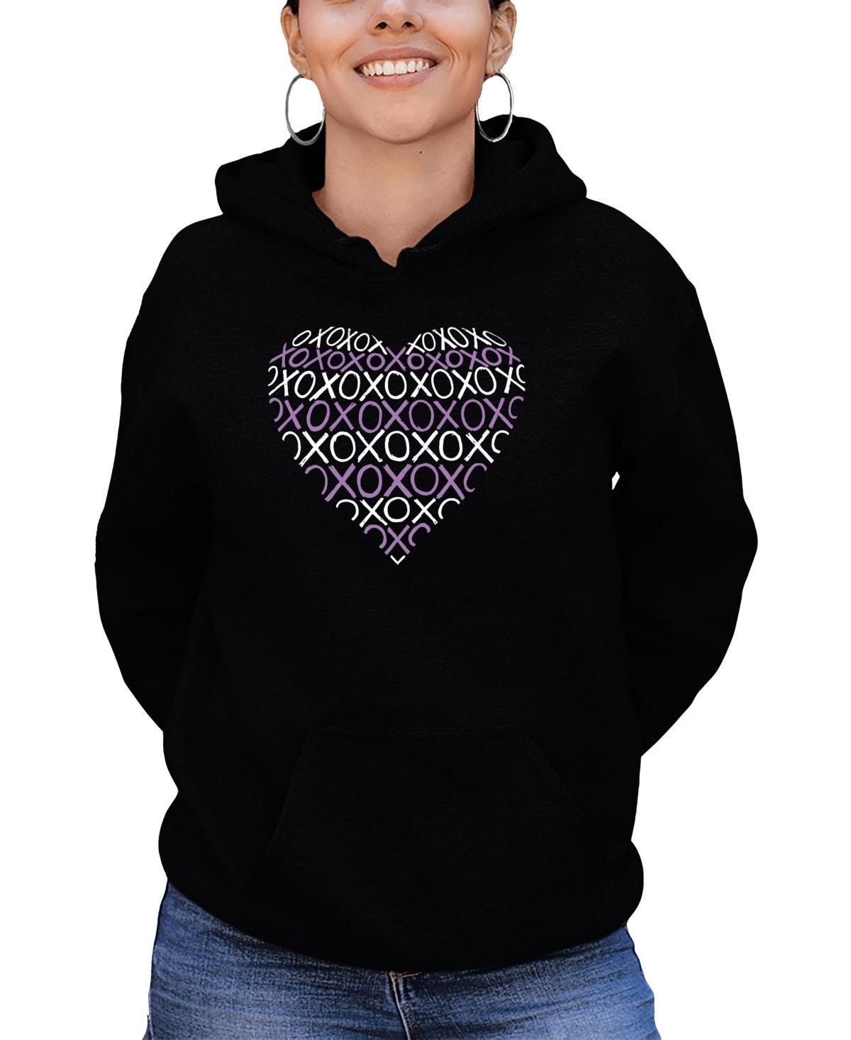 Womens Word Art Xoxo Heart Hooded Sweatshirt Product Image