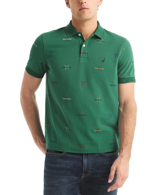 Men's Classic-Fit Logo-Print Performance Polo Shirt Product Image