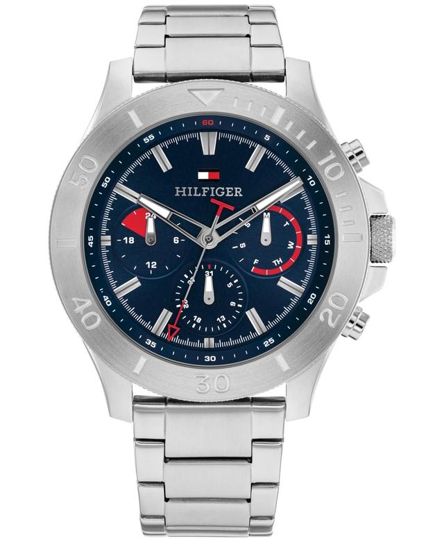 Tommy Hilfiger Mens Quartz Silver Stainless Steel Watch 46mm - Blue Product Image