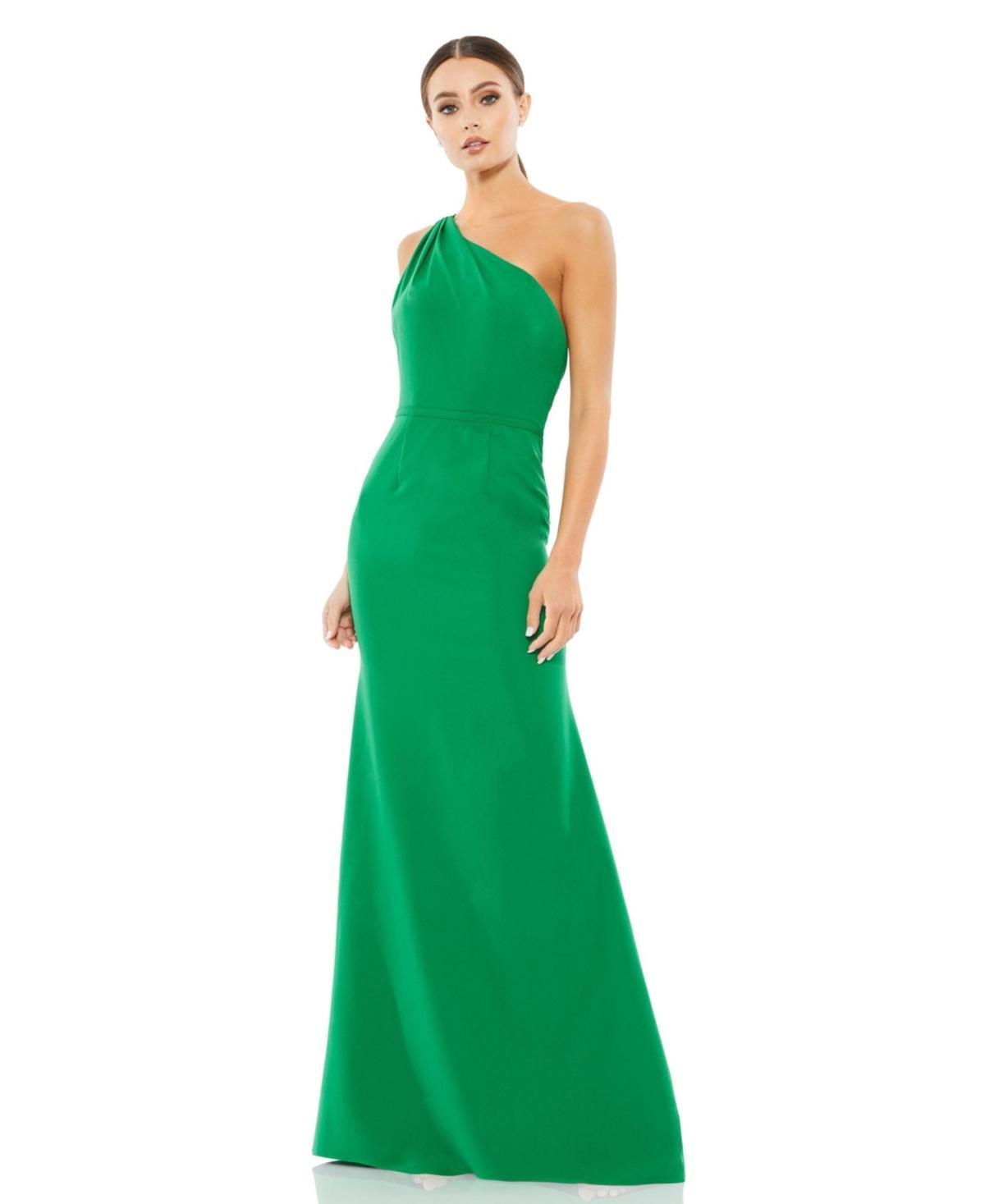 Ieena for Mac Duggal One-Shoulder Jersey Mermaid Gown Product Image