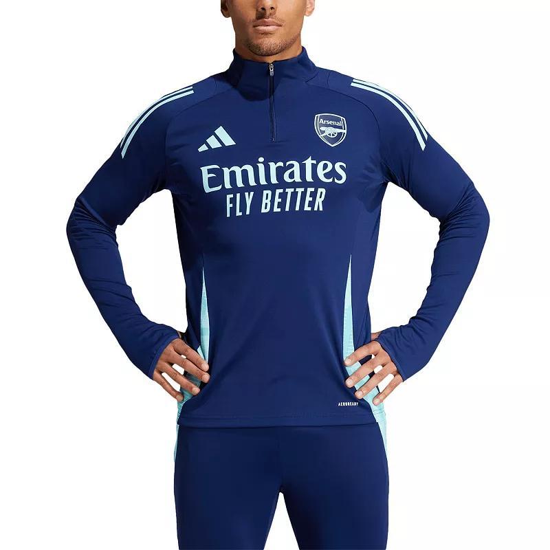 Mens adidas Navy Arsenal 2024/25 AEROREADY Raglan Quarter-Zip Training Top Arn Blue Product Image