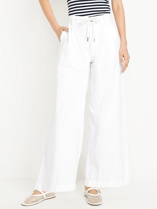 High-Waisted Super Wide-Leg Drapey Pants Product Image