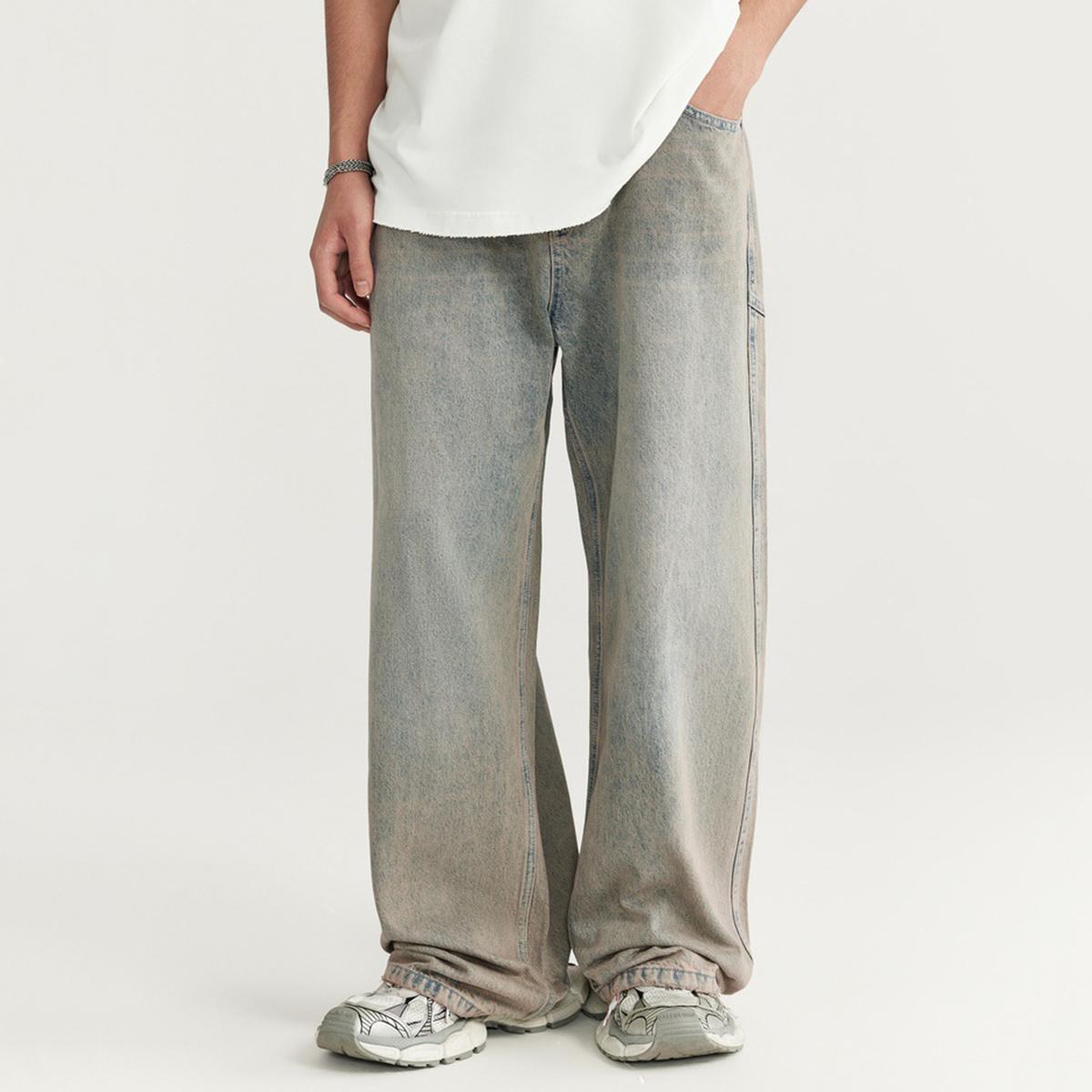 Street Split Washed Wide Leg Jeans Product Image