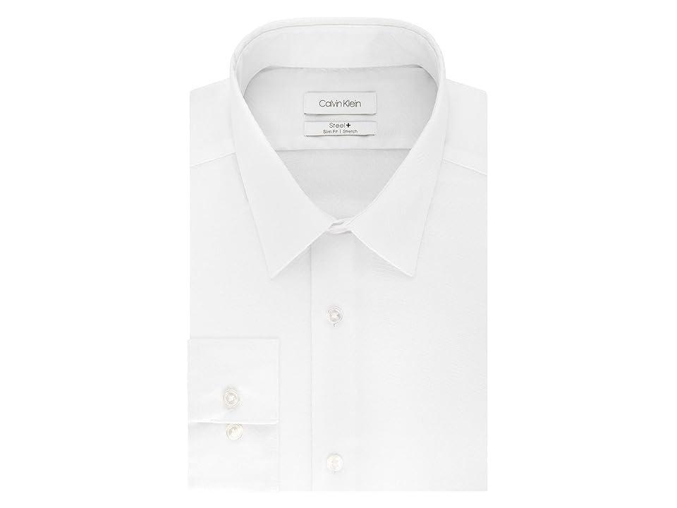 Calvin Klein Men's Dress Shirt Slim Fit Non Iron Stretch Solid (French ) Men's Long Sleeve Button Up Product Image