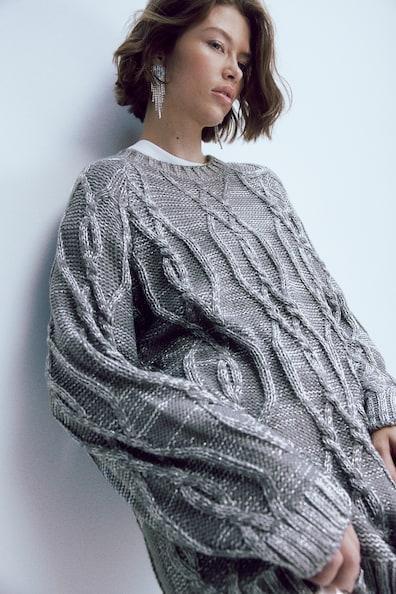 Oversized Shimmery Metallic Sweater Product Image