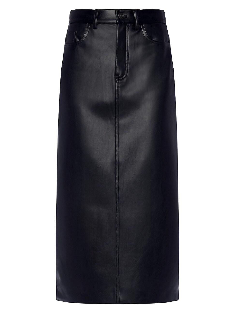 Womens Faux Leather Maxi Skirt product image