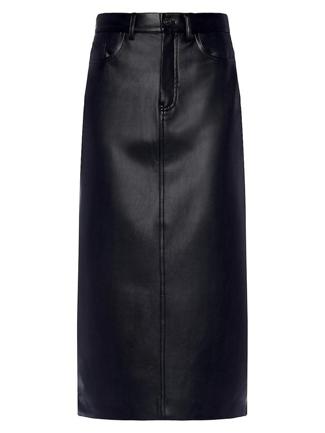 Womens Faux Leather Maxi Skirt Product Image