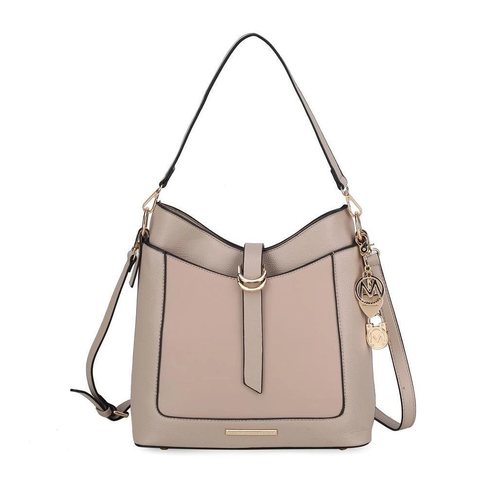 MKF Collection Geneva Vegan Leather Women’s Handbag Shoulder Bag Stylish Purse by Mia K - Taupe Product Image