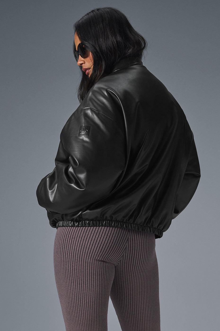 Faux Leather Premier Bomber - Black Female Product Image