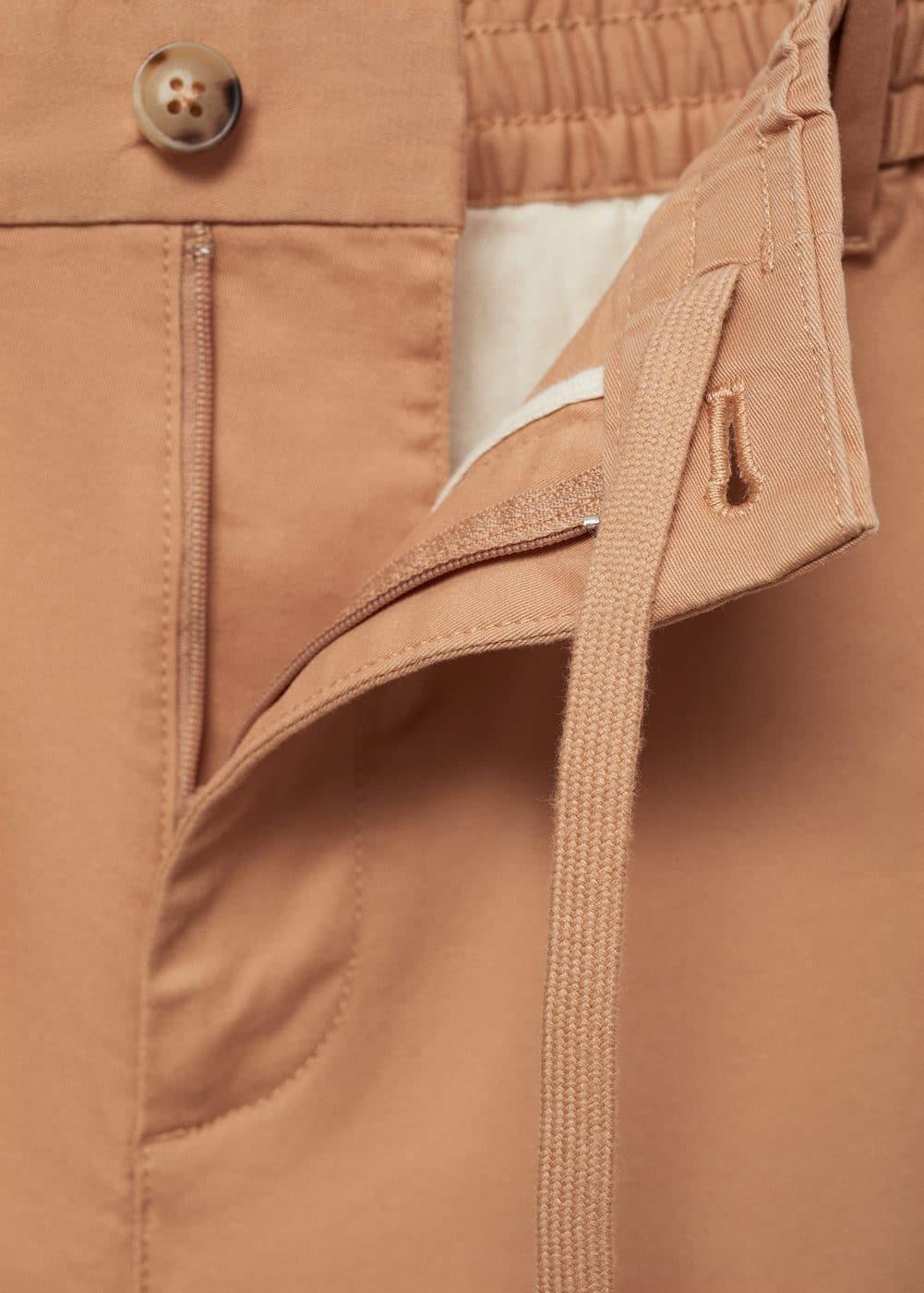 Mango Mens Drawstring Detail Cotton Shorts Product Image