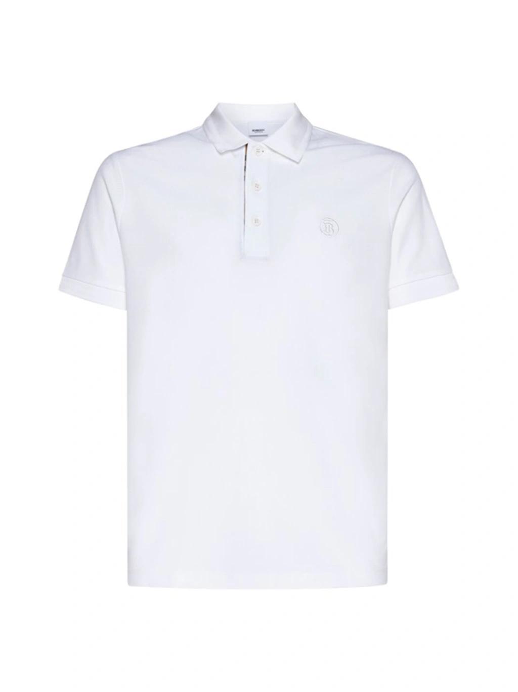 Logo Embroidered Short Sleeved Polo Shirt In White Product Image